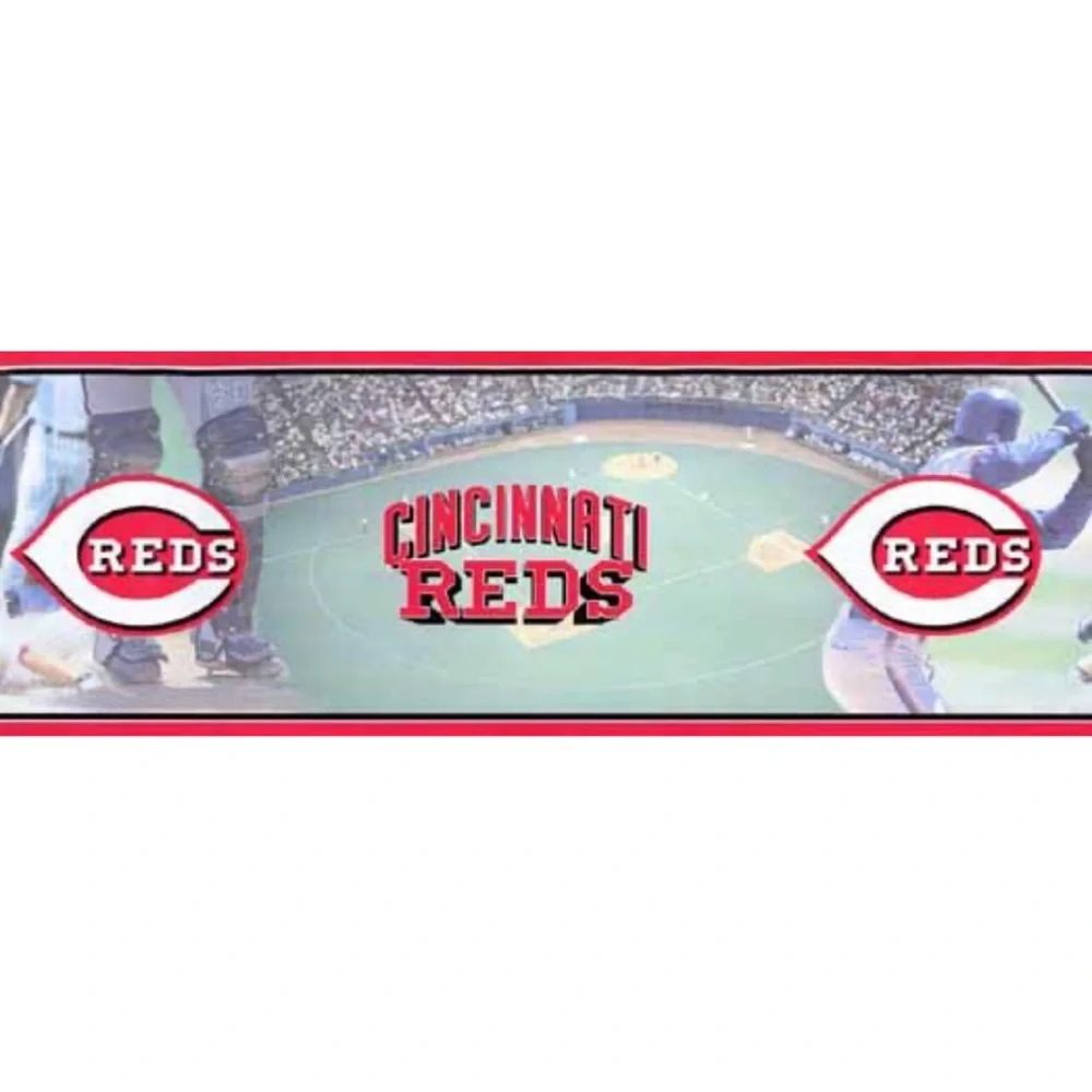NEW Village Licensed MLB Cincinnati Reds Wall Border and Wincraft Logo D…